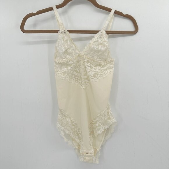 Dior Christian Dior Ivory Lace Adjustable Snap Gusset Lingerie XS Bodysuit - Picture 2 of 10